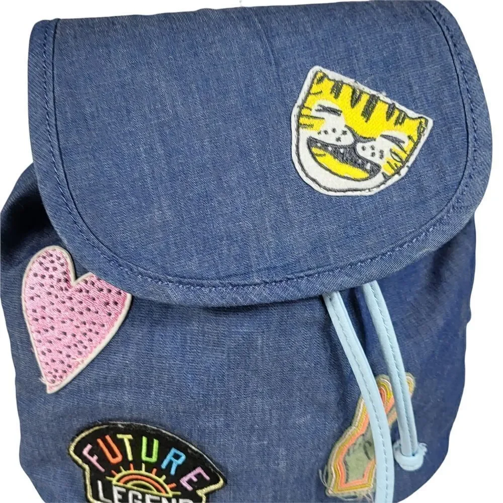 Mini Denim Patchwork Backpack Purse